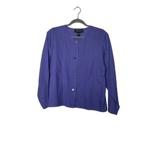 Spencer Jeremy 100% Linen Purple Long Sleeved Lagenlook Button Up Shirt Size L